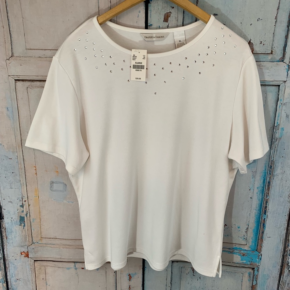 NWT Draper’s & Damon’s Rhinestone Top Size XL